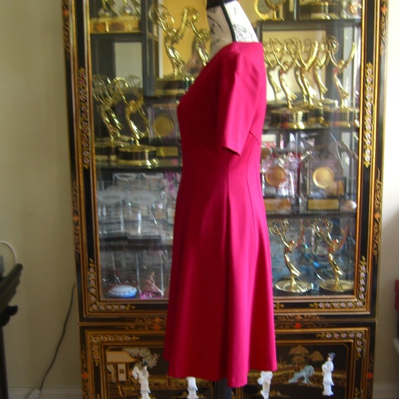 WHITE HOUSE BLACK MARKET RED A-LINE DRESS 4 - Picture 4 of 4